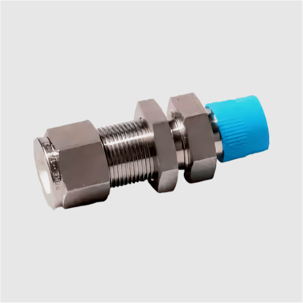 ASTM B366 Nickel 200 Compression Bulkhead Male Connectors Double Ferrule Union Tube Fittings